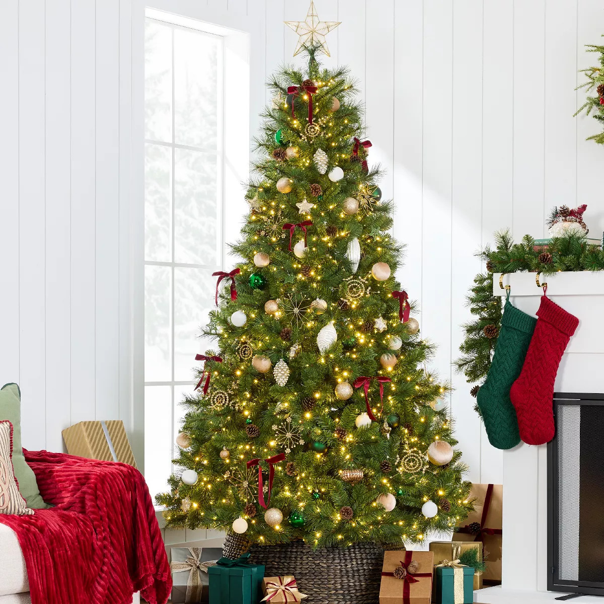 Best Choice Products Pre-Lit Scotch Pine Christmas Tree w/ 2-In-1 Micro LED Lights | Target