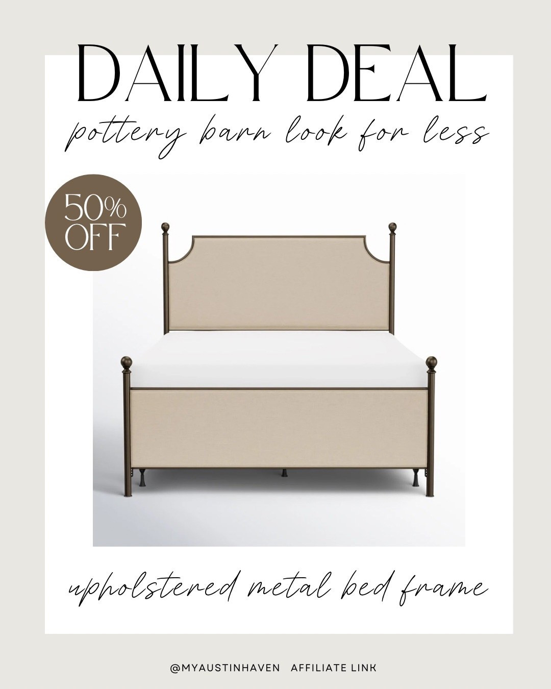 ✨ Daily Deal ✨ this beautiful upholstered metal bed frame is 50% off!

Bed frame, bedroom sale, wayfair sale, wayfair find, what’s on sale 

#LTKSaleAlert #LTKSeasonal #LTKHome