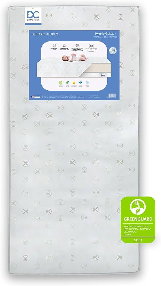 Delta Children Twinkle Galaxy Dual Sided Crib and Toddler Mattress - Premium Sustainably Sourced ... | Amazon (US)