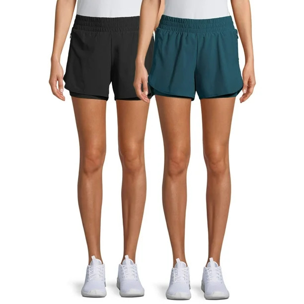 Athletic Works Women's Performance Running Shorts, 2 Pack | Walmart (US)