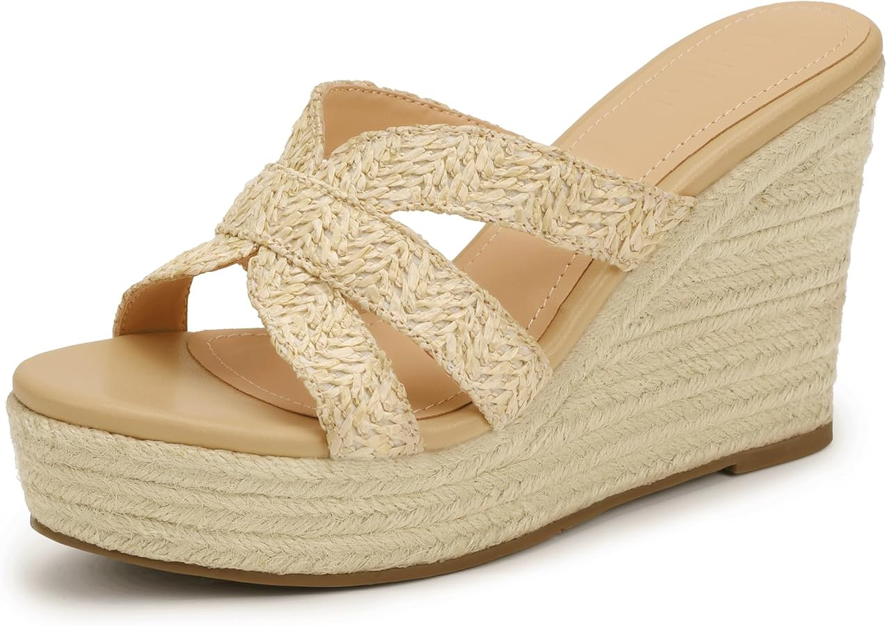 IDIFU IN4 Wedge Sandals for Women Platform Espadrille Wedges Comfortable Slides Slip on High Heel... | Amazon (US)