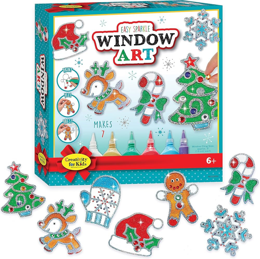 Creativity for Kids Easy Sparkle Window Art Craft Kit - Christmas and Holiday Activities | Amazon (US)