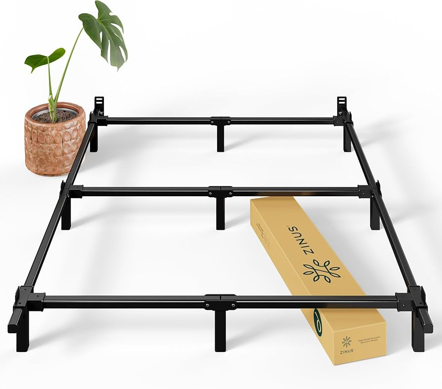 ZINUS 7 Inch Compack® Metal Bed Frame, Support Bed Frame for Box Spring and Mattress Set, Black,... | Amazon (US)