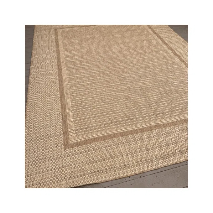 UV-resistant Geometric Beige/Brown Indoor/Outdoor Area Rug | Wayfair North America