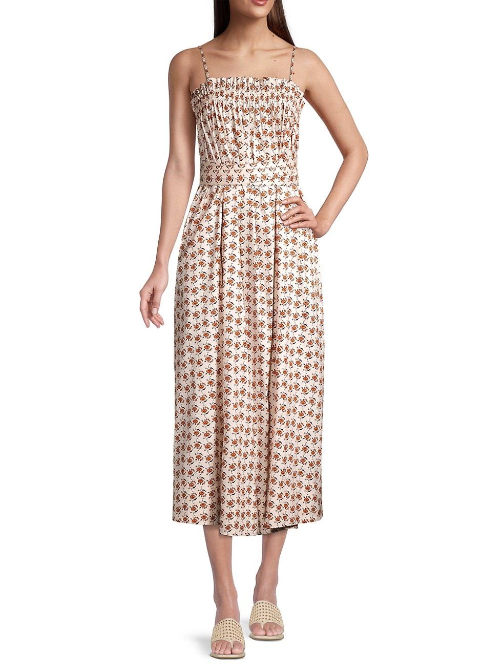 Ruffle Top Floral Midi Dress | Saks Fifth Avenue