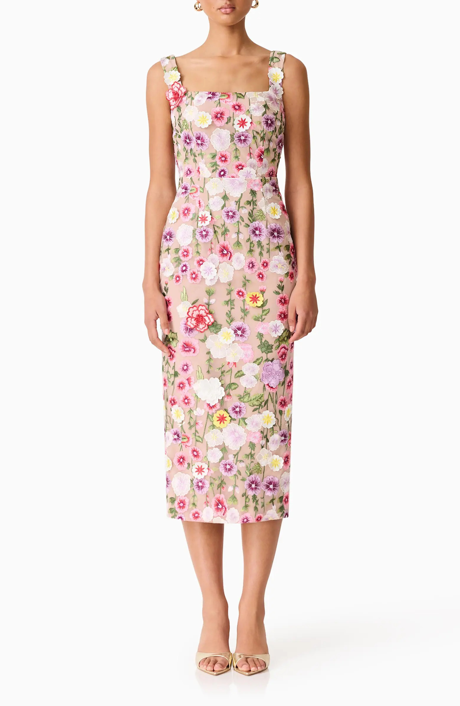 Neve Floral Midi Cocktail Dress | Nordstrom