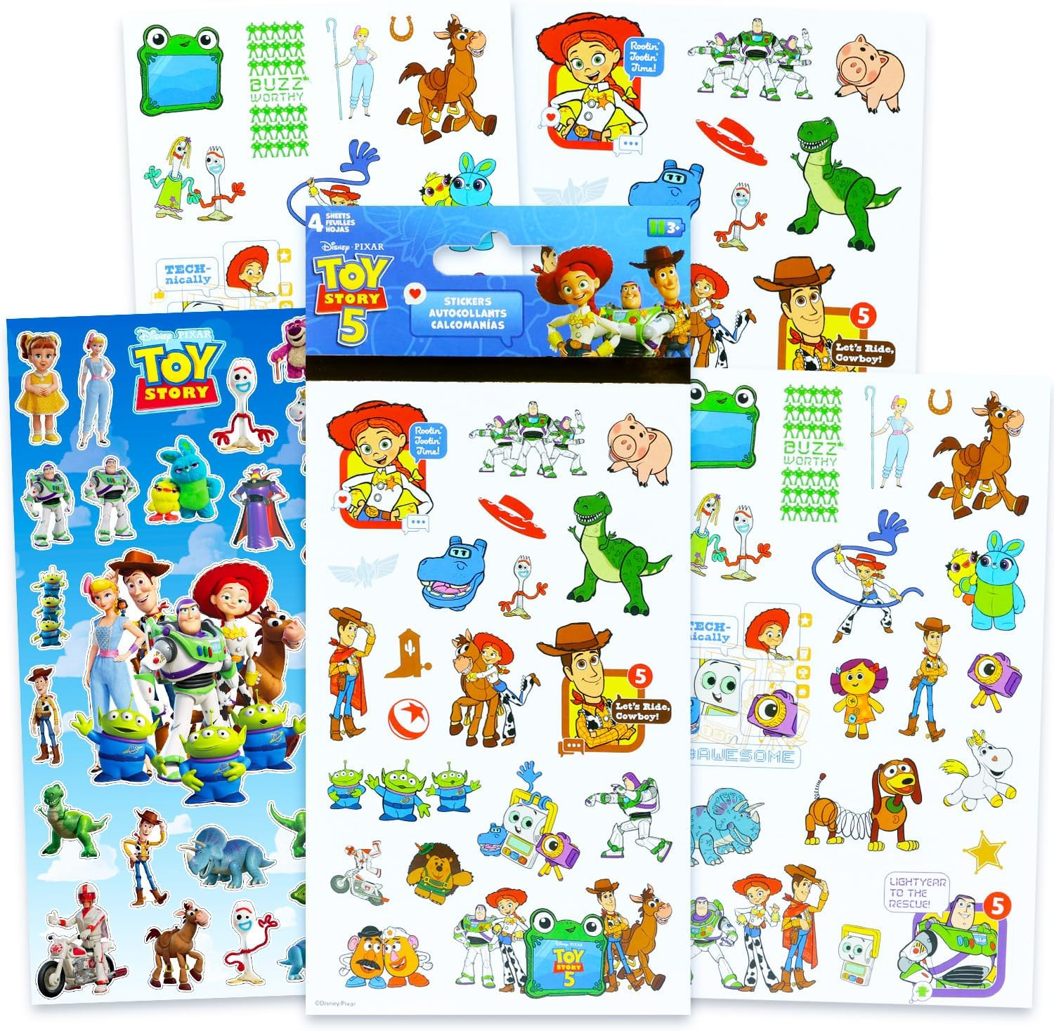 Toy Story 5 Stickers for Kids - 4 Sheets Deluxe Stickers Bundle Featuring Woody, Buzz Lightyear, ... | Amazon (US)