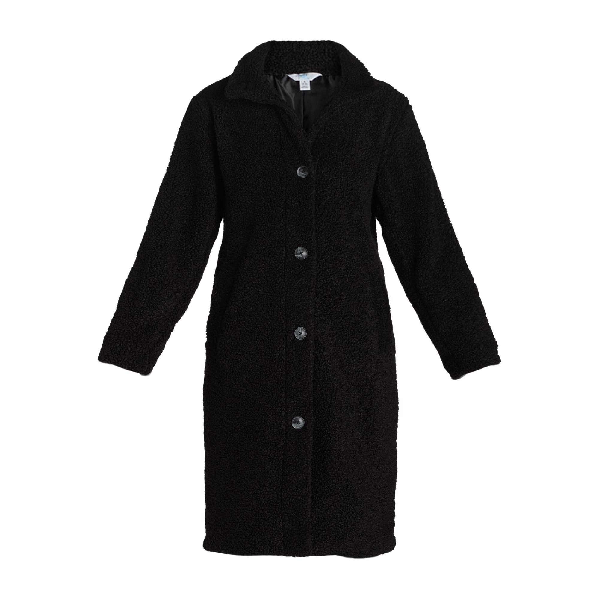 Time and Tru Women's and Women's Plus Teddy Fleece Coat with Funnel Neck, Sizes XS-3X | Walmart (US)
