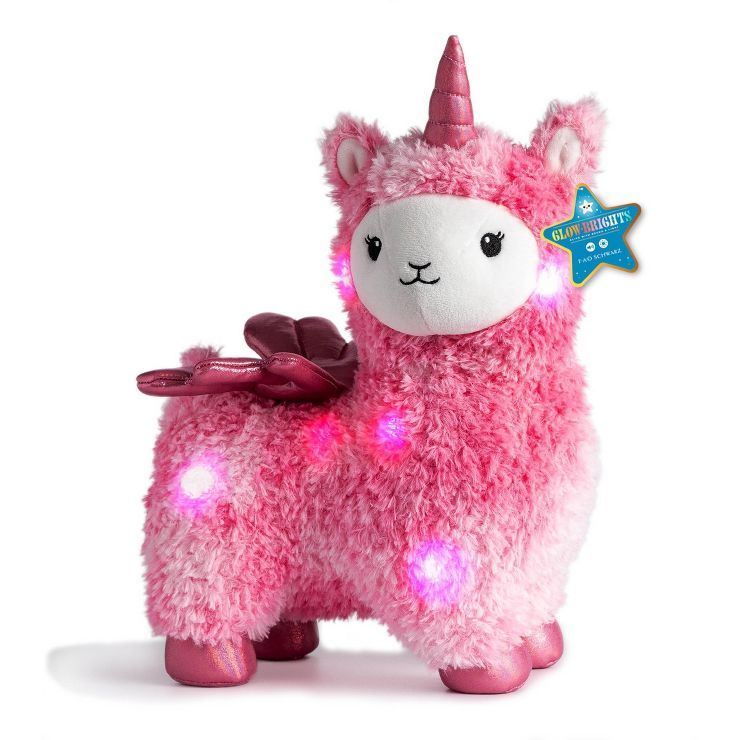 FAO Schwarz Glow Brights Toy Plush LED with Sound Pink Llamacorn 15&#34; Stuffed Animal | Target