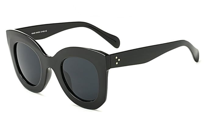 Butterfly Sunglasses Semi Cat Eye Glasses Plastic Frame Clear Gradient Lenses | Amazon (US)