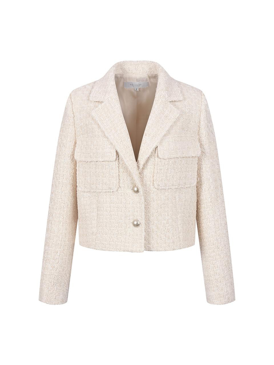 Collarless Tweed Regular Fit Jacket (DW5SJ107) | W Concept (US)