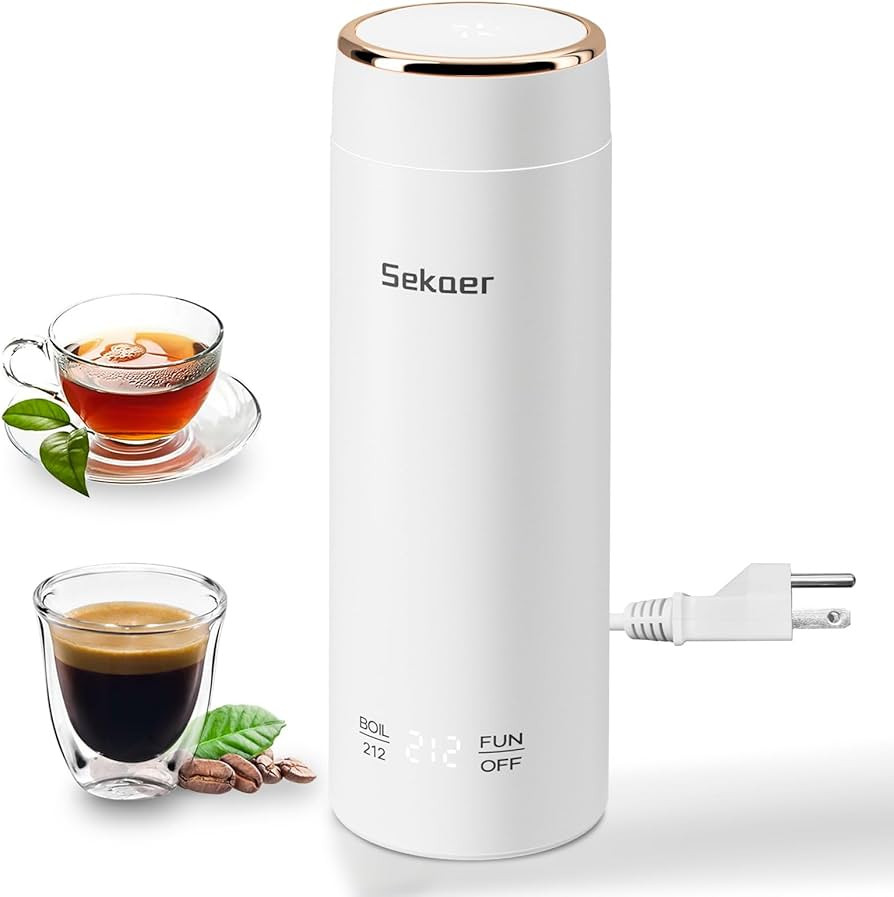 Sekaer Mini Travel Portable Electric Kettle, Small Tea Kettle Hot Water Boiler, 330mL & 304 Stain... | Amazon (US)