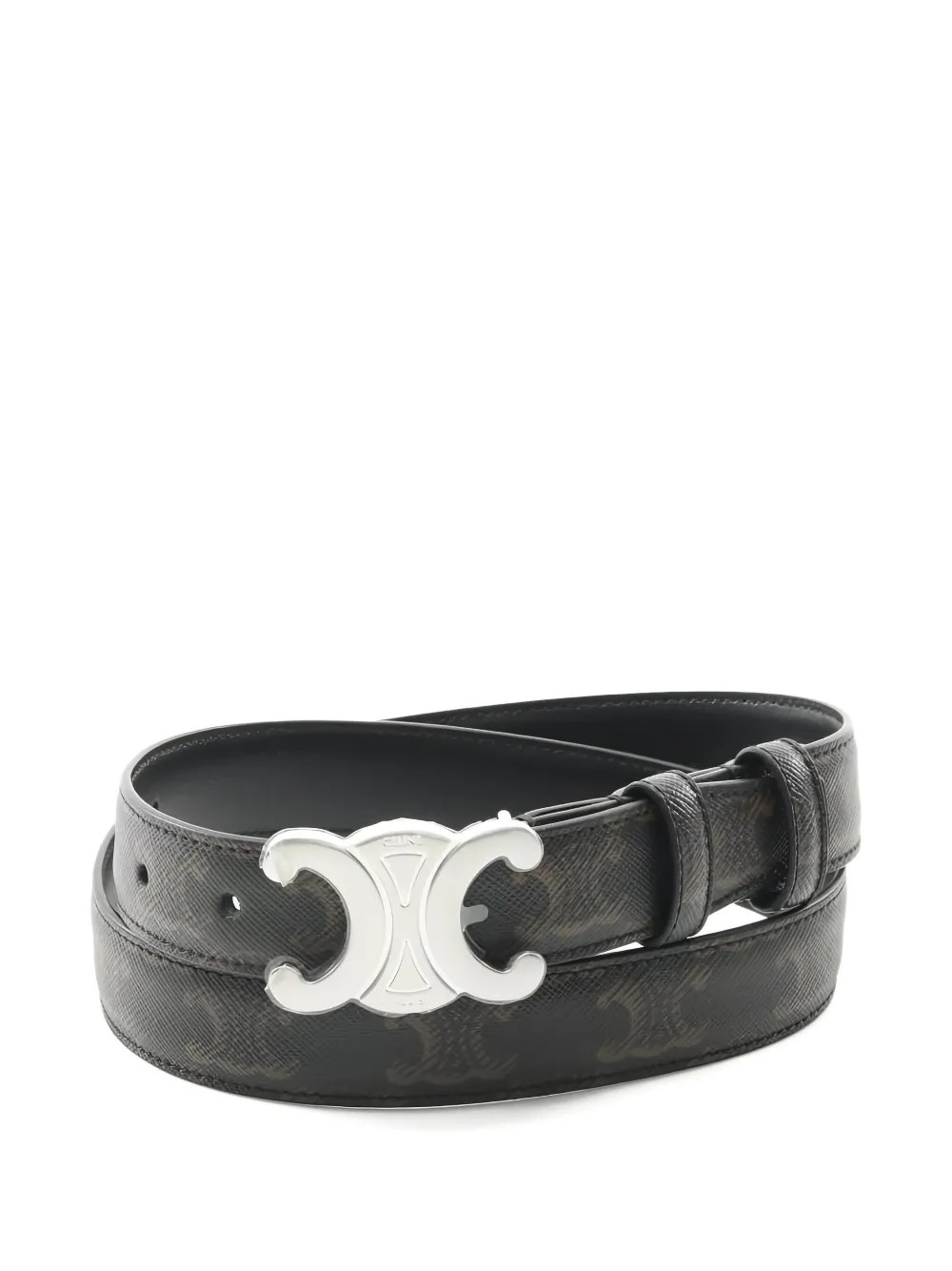 Celine Pre-Owned 20s Triomphe-buckle leather belt - Black | Farfetch Global