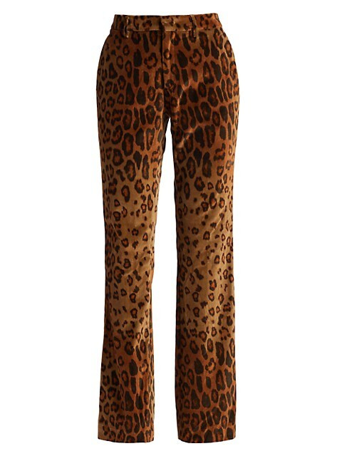 Animal Print Velvet Trousers | Saks Fifth Avenue