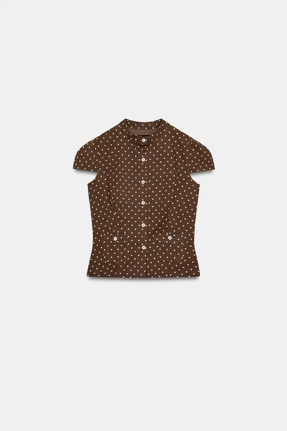 POLKA DOT POPLIN TOP | Zara UK