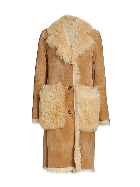 Shearling Longline Patch Pocket Coat | Saks Fifth Avenue