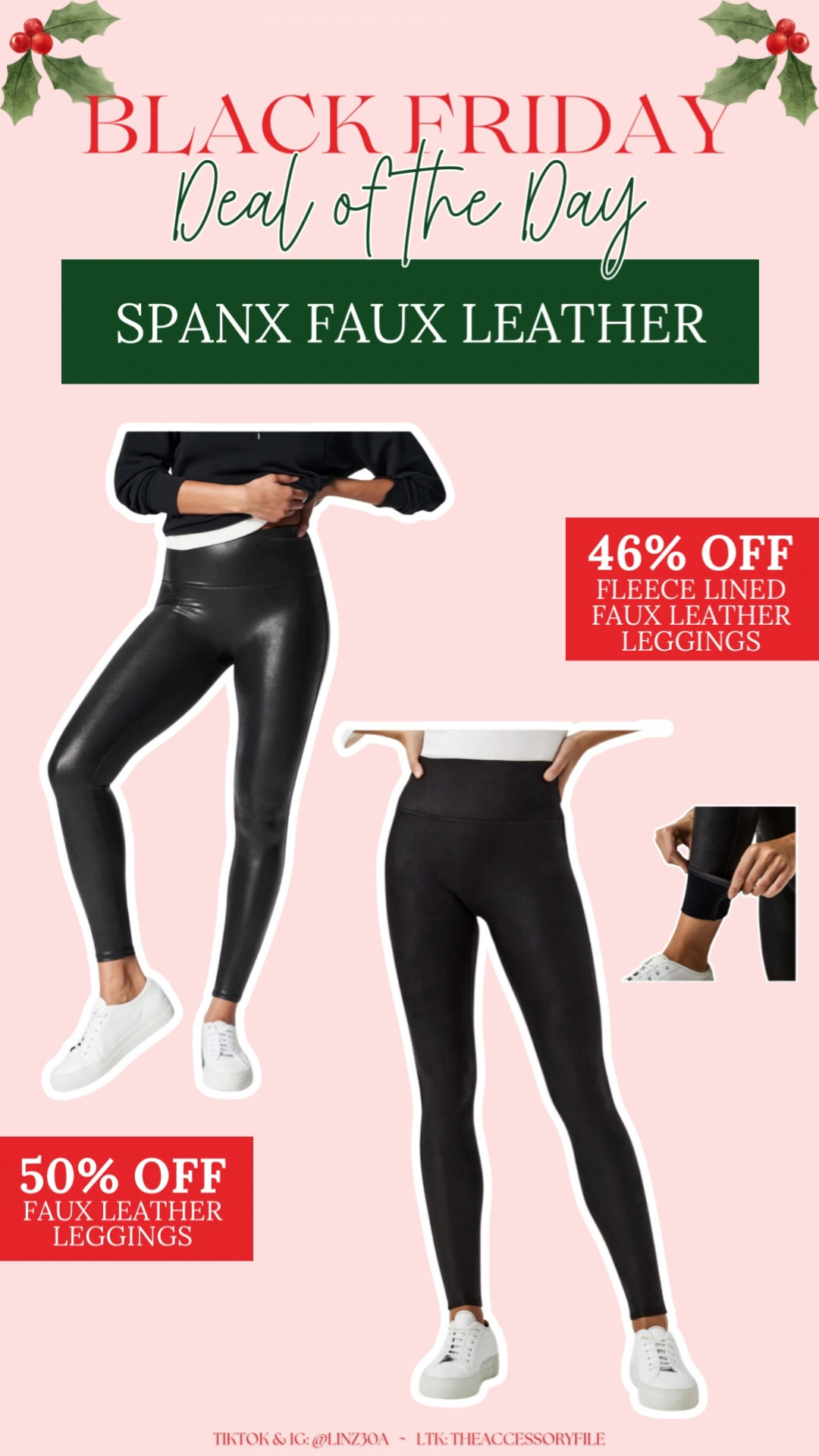 MAJOR good deal on faux leather leggings!

READ THIS 👇🏽👇🏽👇🏽
⭐️ Wash them inside out, hang to dry and they’ll last you YEARS
⭐️ if between sizes, SIZE UP!!
⭐️ if 5’4” and under, get the PETITE
⭐️ I wear petite medium

#LTKStyleTip #LTKCyberWeek #LTKGiftGuide