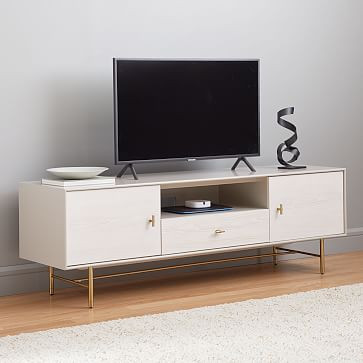Modernist Wood & Lacquer Media Console (68"–80") | West Elm (US)