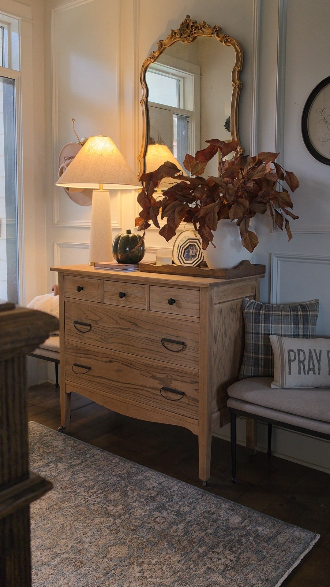 A cozy entry is your home's first impression.  Make sure it's memorable. You need lighting, and mirror, a catch all, a place to sit, and a rug.

#LTKstorytime #LTKSeasonal #LTKHome