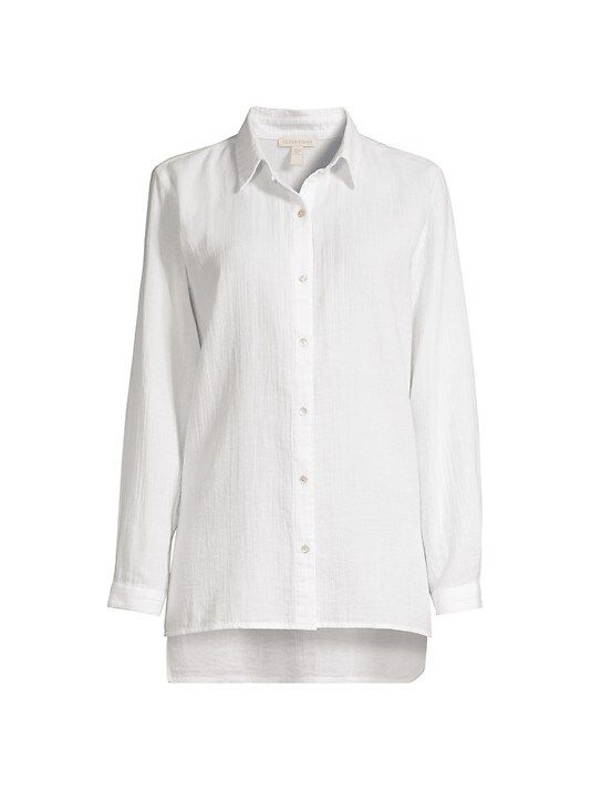 Eileen Fisher Easy Cotton Button-Front Shirt | Saks Fifth Avenue