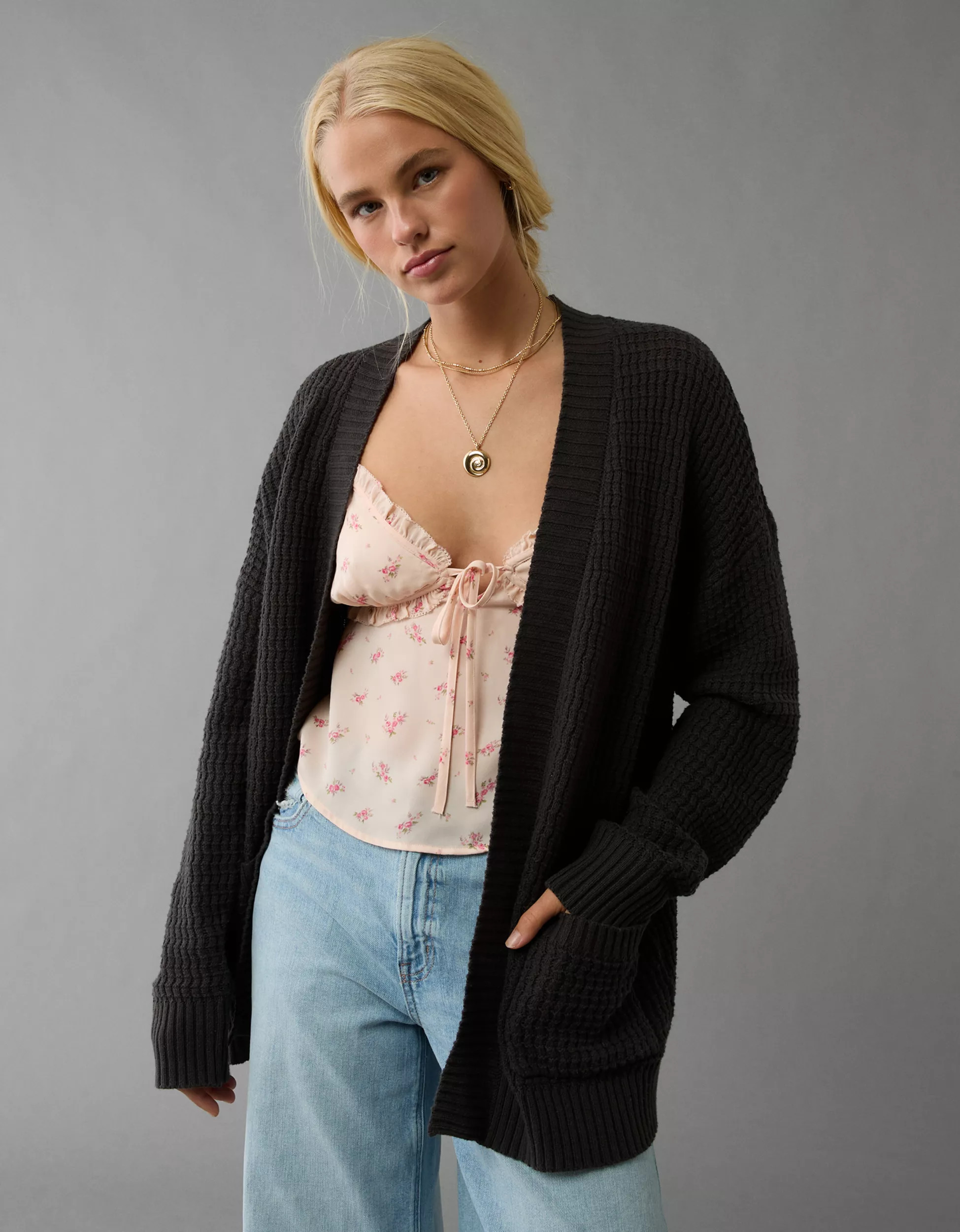 AE Open Stitch Cardigan Plus Size XXL Fall fashion Classic sweater | American Eagle Outfitters (US & CA)