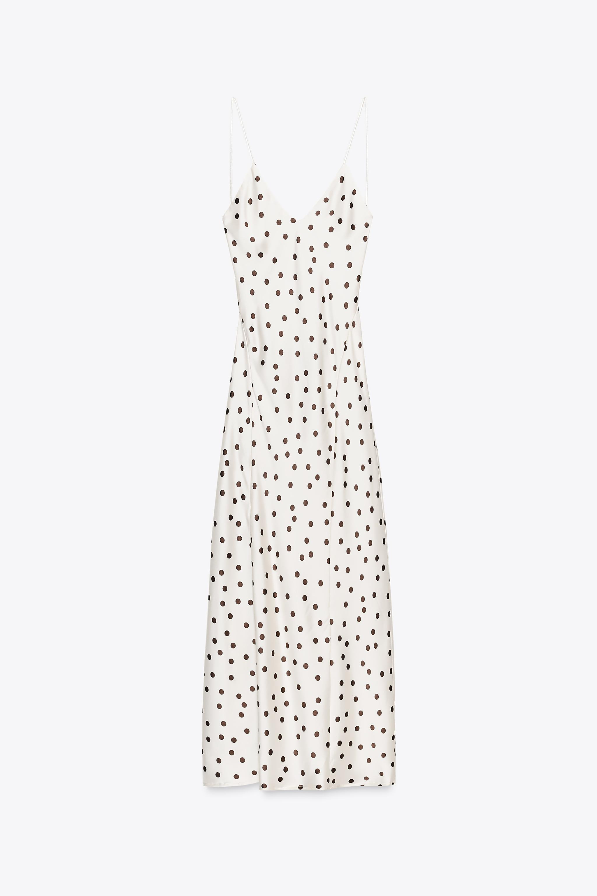 POLKA DOT SATIN MIDI DRESS | Zara UK