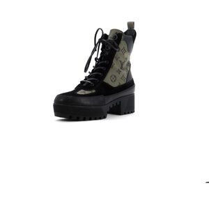 LOUIS VUITTON SUEDE MONOGRAM LAURETTE PLATFORM DESERT BOOTS | Poshmark