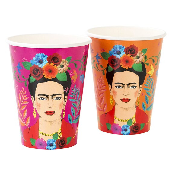 Frida Kahlo Party Cups |  Frida Party Fiesta Birthday Bridal Fiesta Paper Cup Frida Kahlo Boho Bi... | Etsy (US)
