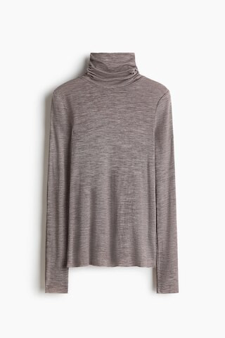 H & M - Wool polo neck top - Dark Mole Marl | H&M (UK, MY, IN, SG, PH, TW, HK)