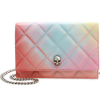 Click for more info about Mini Skull Metallic Ombré Quilted Leather Crossbody Bag