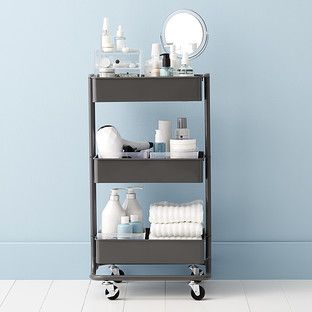 College Bath 3-Tier Rolling Cart Storage Solution | The Container Store