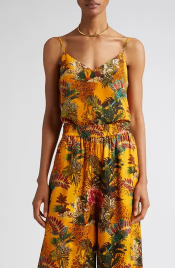 Jane Tropical Print Silk Camisole | Nordstrom