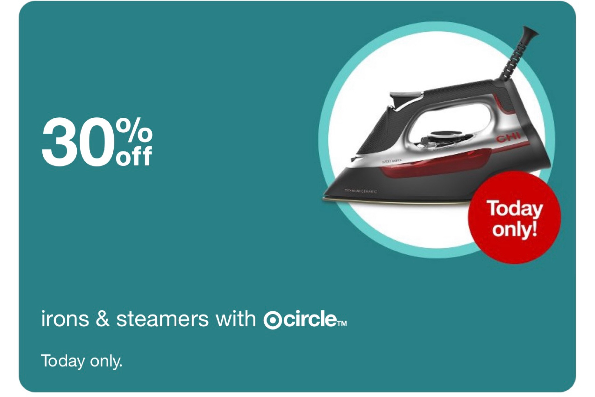 Target Circle Sale Daily Deal, 30% off Irons & Steamers!

#LTKxNSale #LTKFamily #LTKSummerSales