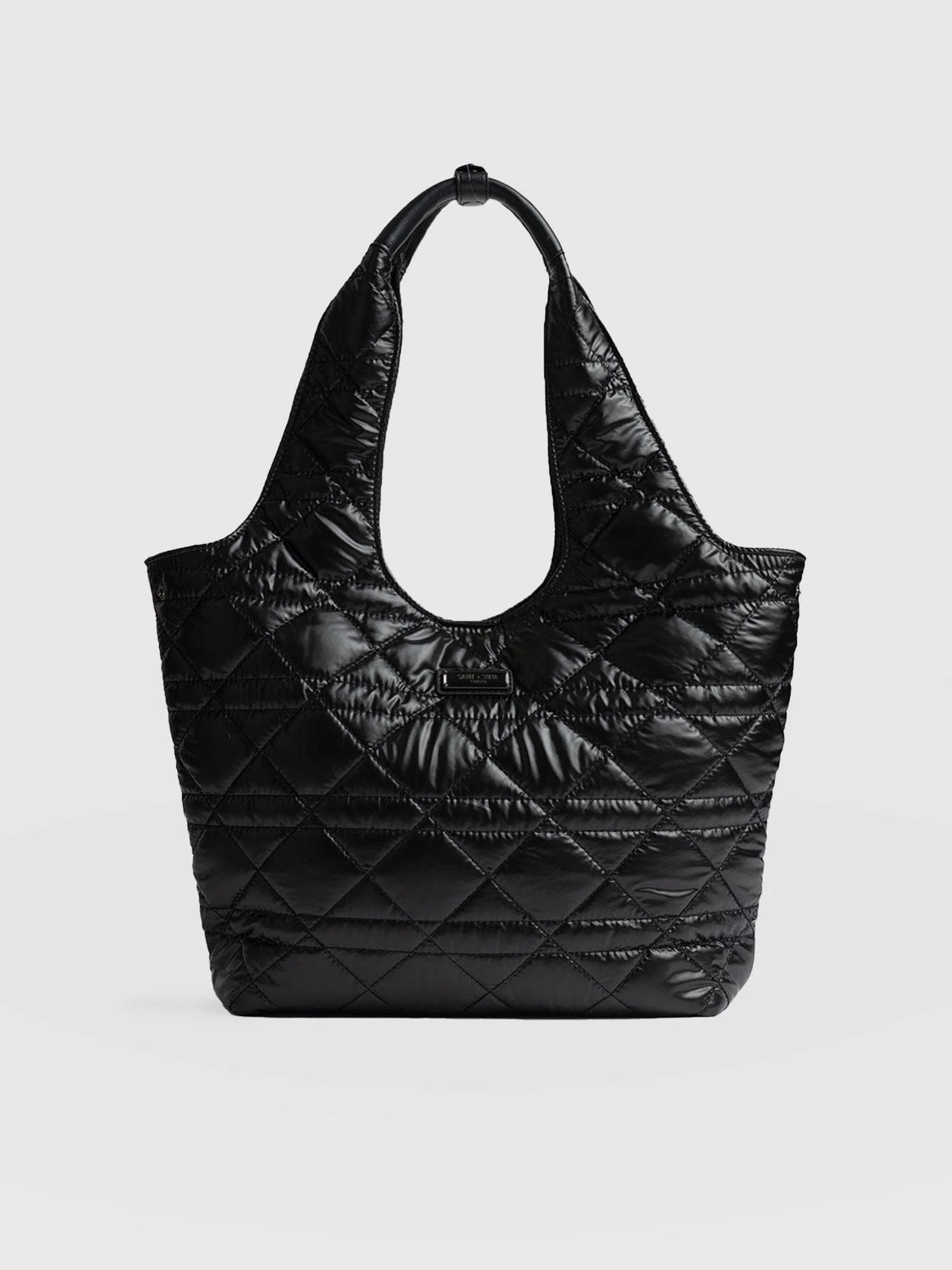 Stella Shoulder Tote Bag - Gloss Black | Saint + Sofia