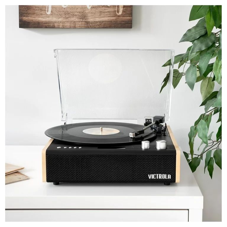 Victrola Eastwood 3-Speed Bluetooth Turntable with Built-in Speakers and Dust Cover | Upgraded Tu... | Walmart (US)