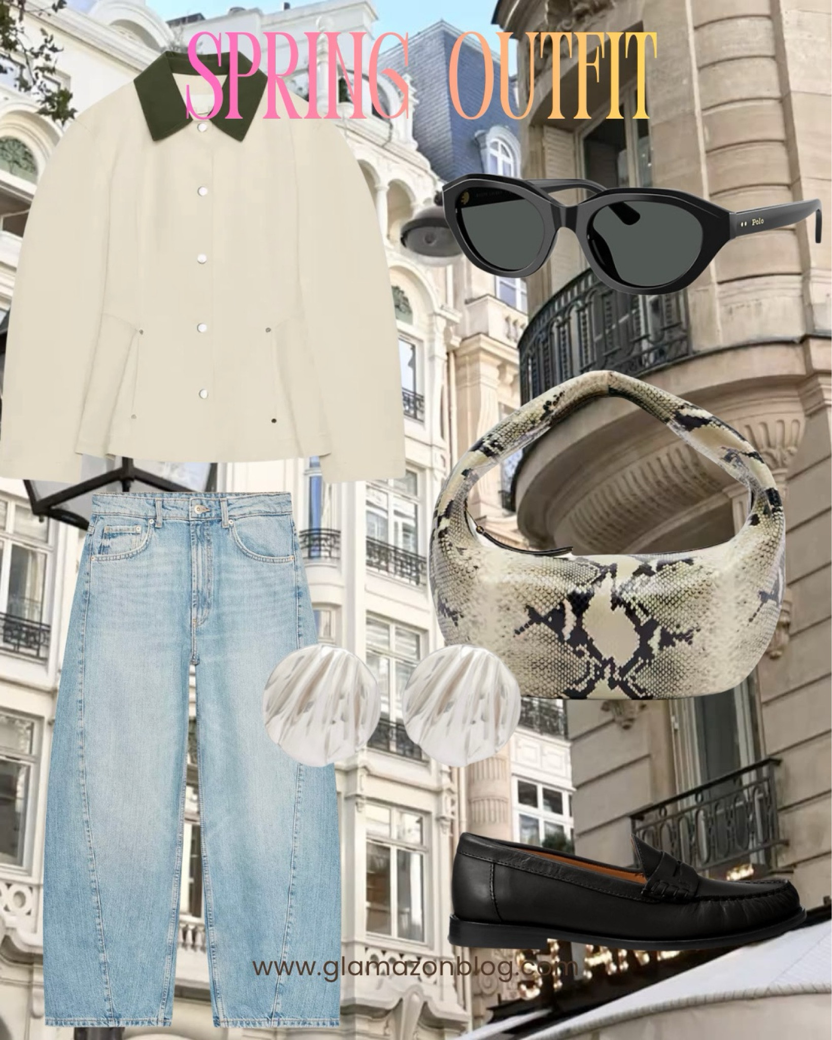 Contrast collar jacket, loafers, Ralph Lauren shoes, Chloe earrings, baggy jeans, spring outfit, travel outfit, airport outfit 

#LTKspring #LTKstyletip