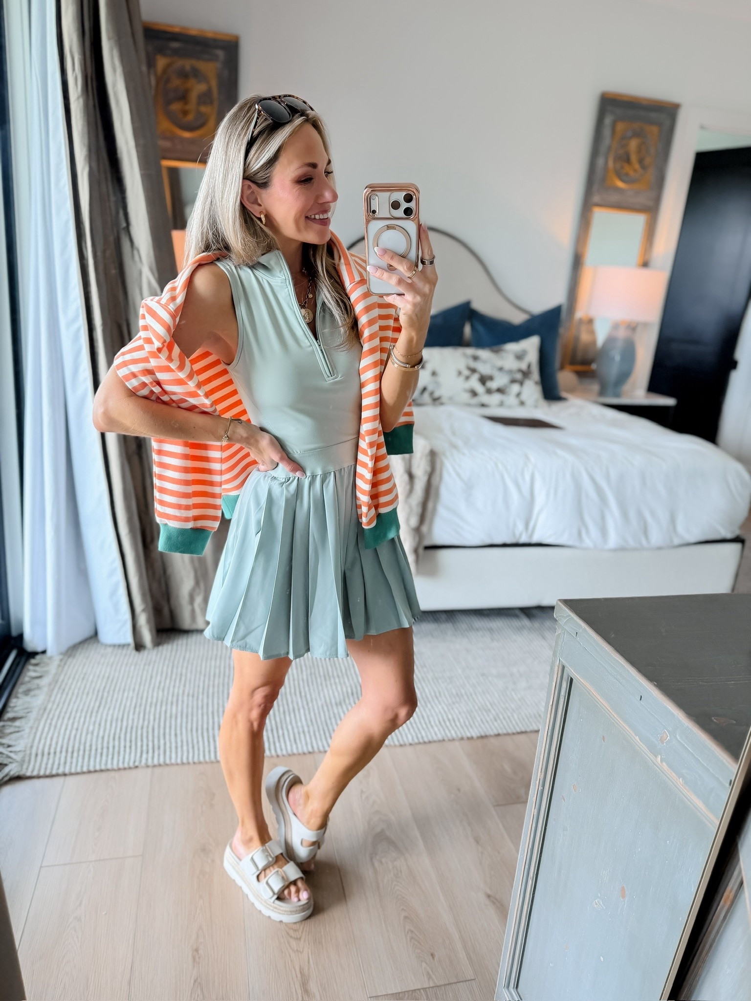 A tennis dress is MUCH more versatile than you might think! This is pretty much my go to outfit for casual every day life in the spring and summer. I love that they can be styled for errands, kids, sporting events, and even for a Disney vacation!bi’m 5’3 for reference and wearing an xs in all! 

#LTKActive #LTKPetite #LTKootd