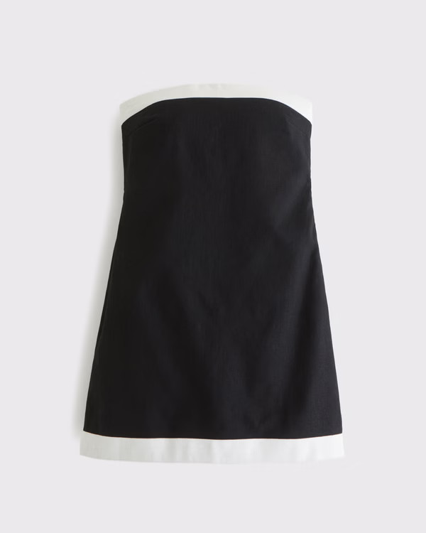 The A&F Scarlett Strapless Linen-Blend Skort | Abercrombie & Fitch (US)