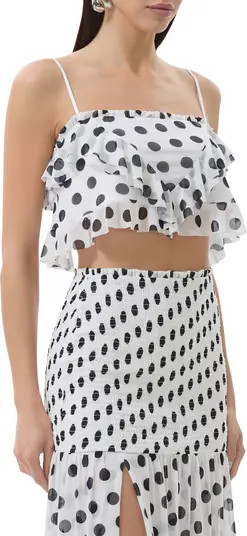 Koin Ruffle Mesh Crop Camisole | Nordstrom