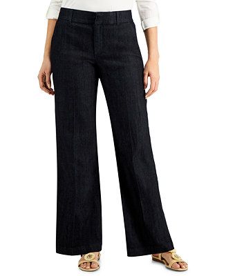 Charter Club Wide-Leg Denim Trouser, Created for Macy's & Reviews - Jeans - Women - Macy's | Macys (US)