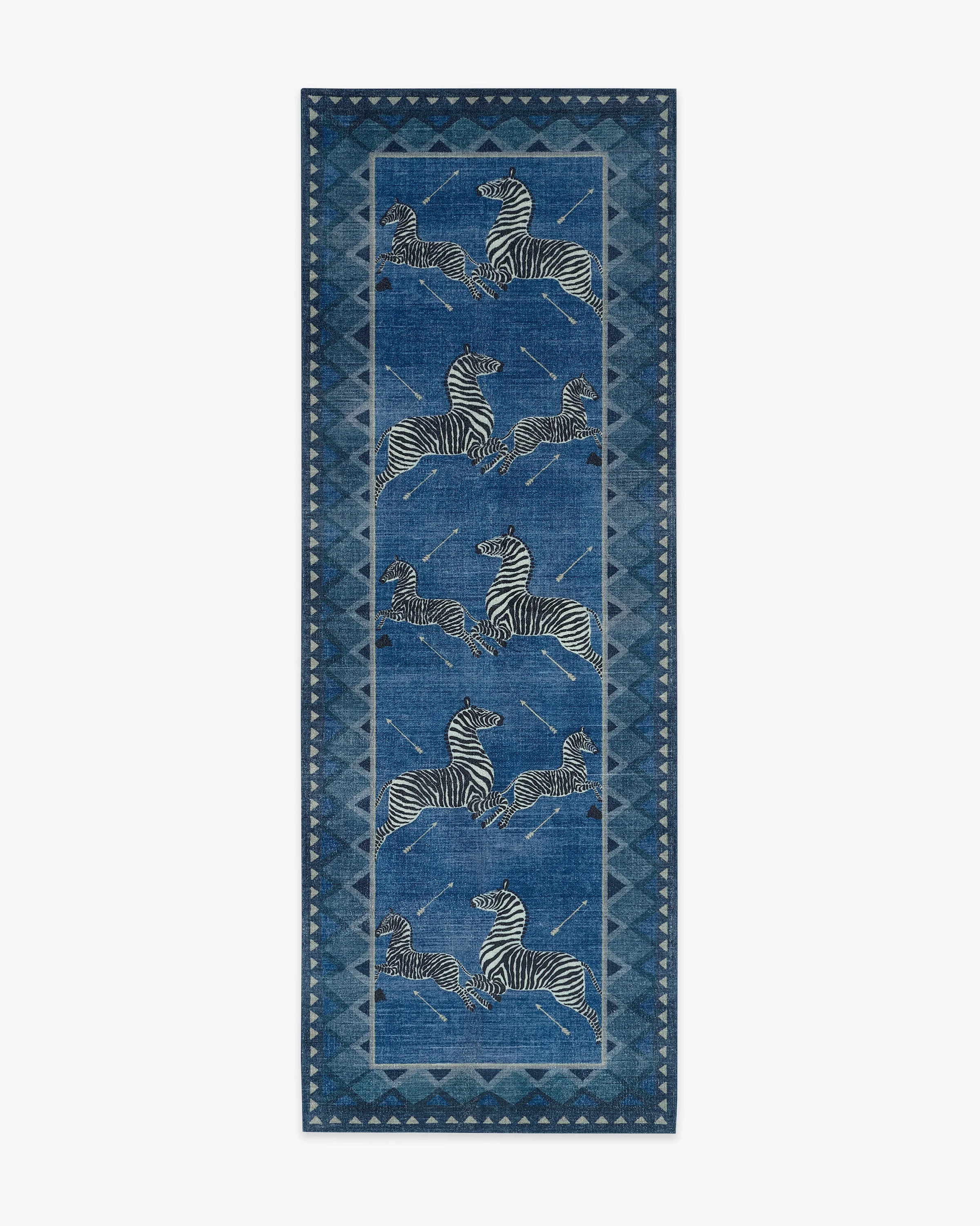 Zebras Blue Rug | Ruggable