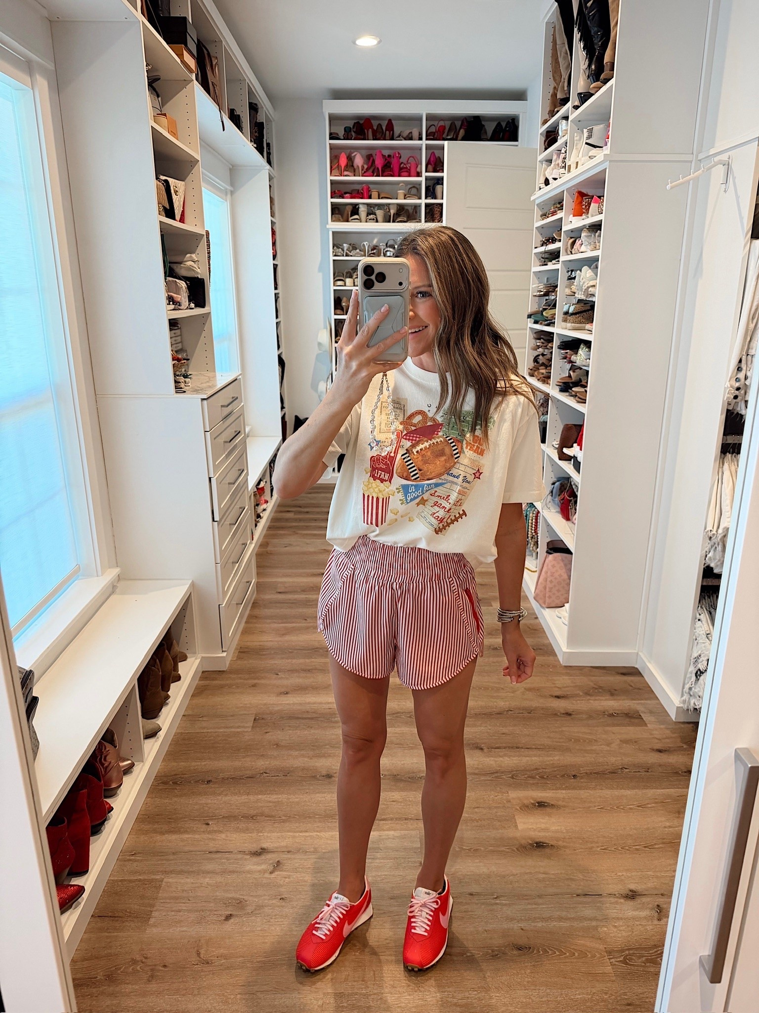 In a s/m top, small shorts, sneakers and accessories for the cutest football game day look!

#LTKootd #LTKgrwm #LTKSeasonal