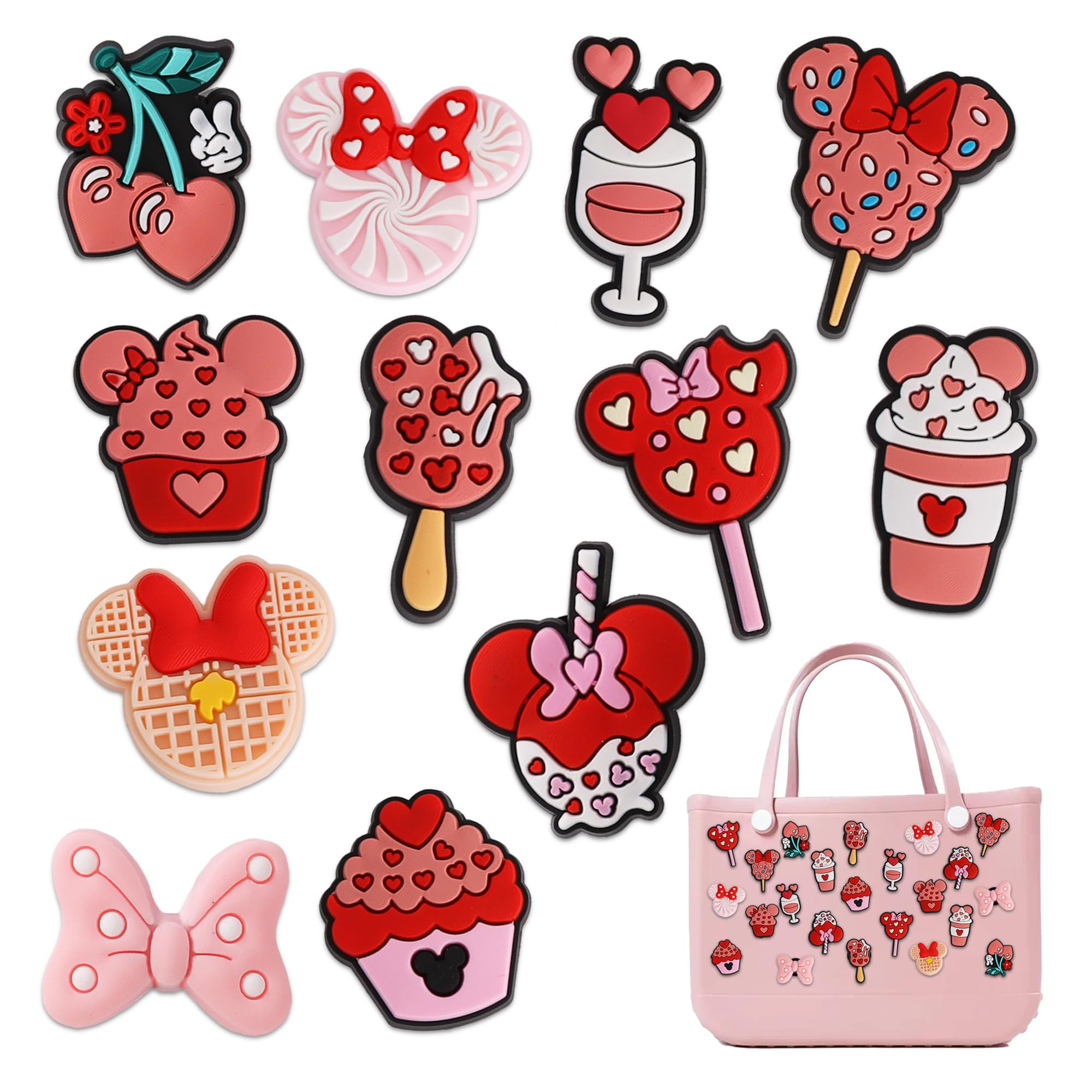 Beach Charms for Bogg Bag, Cute Pink Mouse Theme Decoration Charm Accessories for Rubber Tote Han... | Amazon (US)