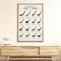 Framed Canvas Wall Art Retro Golf Club Print Minimalist Pop Modern Decor | Etsy (US)