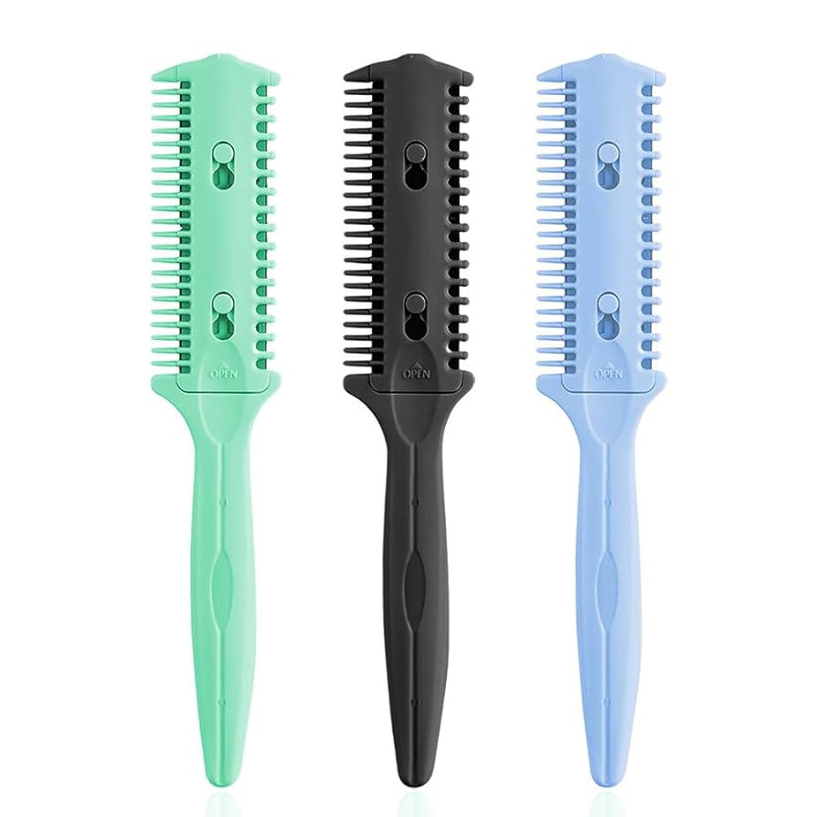 Soft 'N Style 3 Pack Double-Sided Hair Trimmer Comb - Split Ends Razor Styler for Thin and Thick ... | Amazon (US)