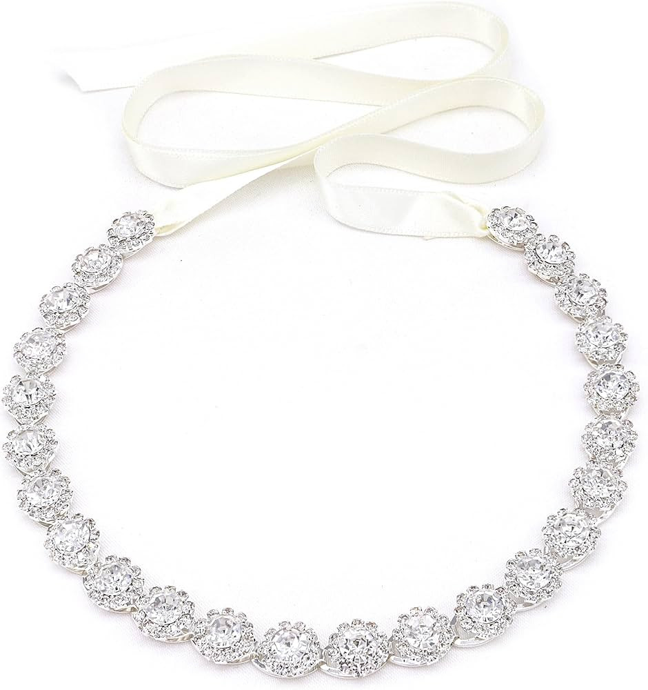 Oriamour Crystal Wedding Headband Bridal Headpiece Rhinestone Bridal Hair Accessories For Brides ... | Amazon (US)