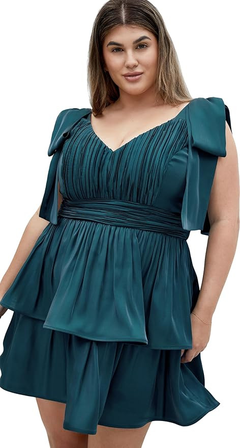 City Chic Women's Plus Size Cocktail Dress - Betty Ruffle Mini | Amazon (US)