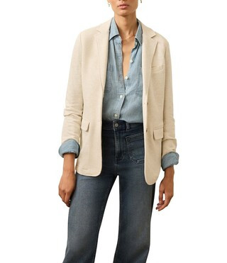 Faherty Knit Inlet Notch Collar Long Sleeve Blazer - L | Dillard's