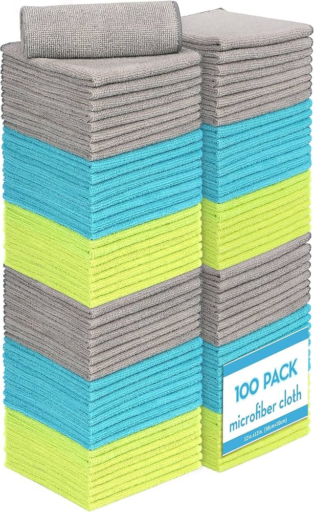 AIDEA Microfiber Cleaning Cloths-100Pack, Softer Highly Absorbent, Lint Free Streak Free for Hous... | Amazon (US)