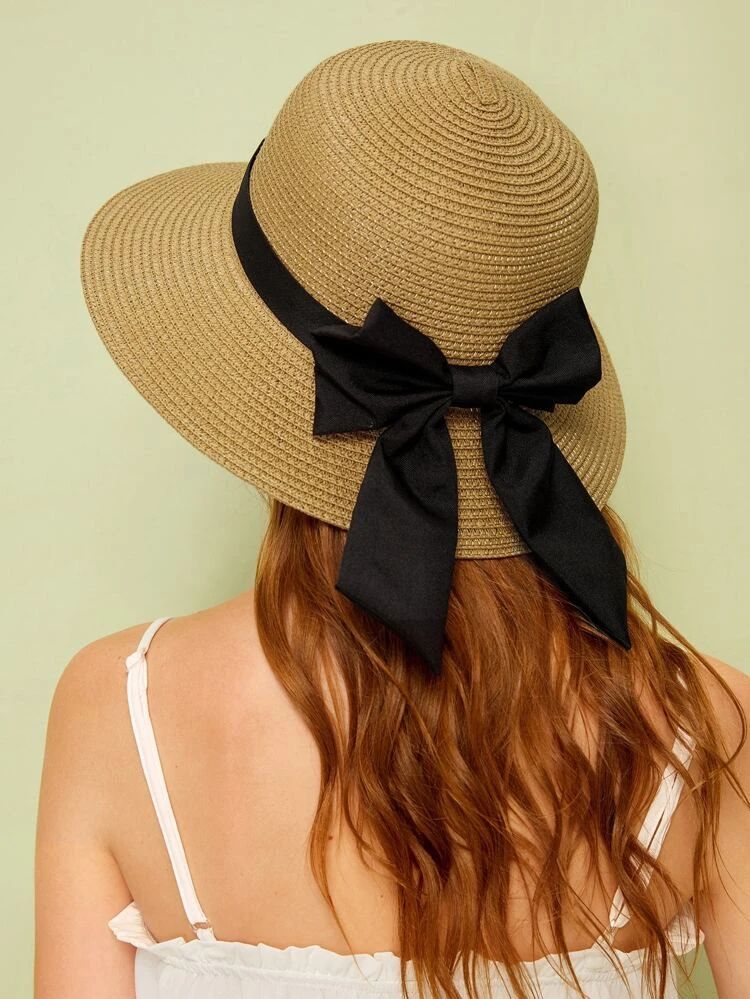 Bow Decor Straw Hat | SHEIN